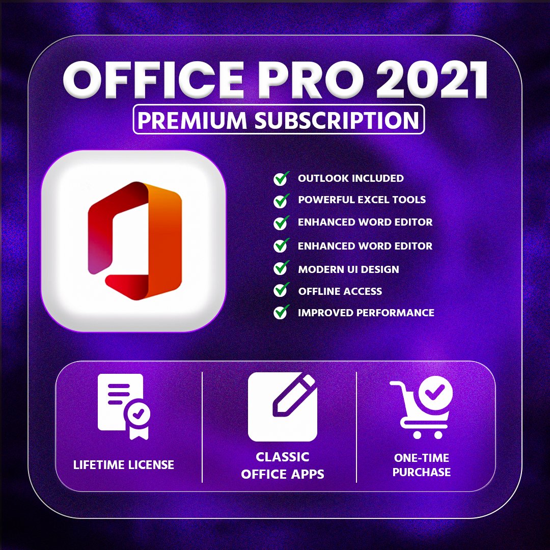 website new sof office 2021 copy Microsoft Office 2021 Professional Plus – Lifetime Retail Online Key for 1 PCs (Windows) - Image 1